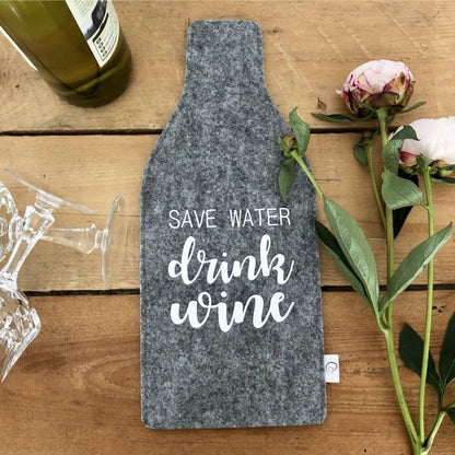 Flaschenschmeichler | Save Water Drink Wine | Hülle zur Verpackung der Weinflasche-RMdesign