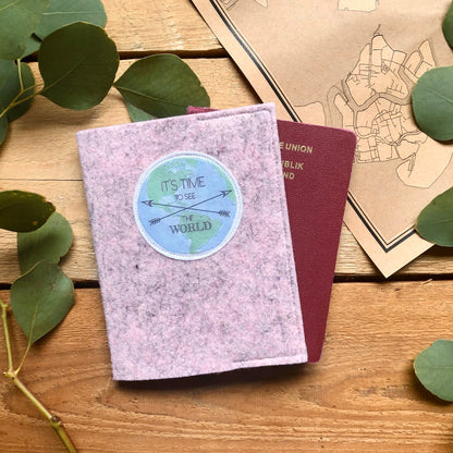 Rosane Reisepasshülle - Travel | Passhülle aus Filz für Deine nächste Reise