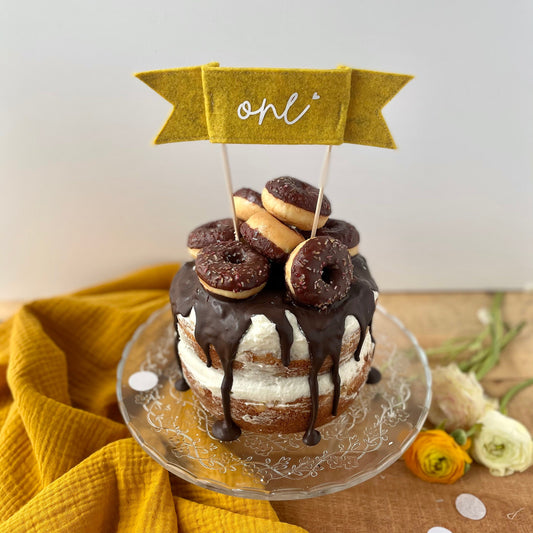 Cake Topper für den ersten Geburtstag | One | Nachhaltiger Topper für den Geburtstagskuchen aus Filz
