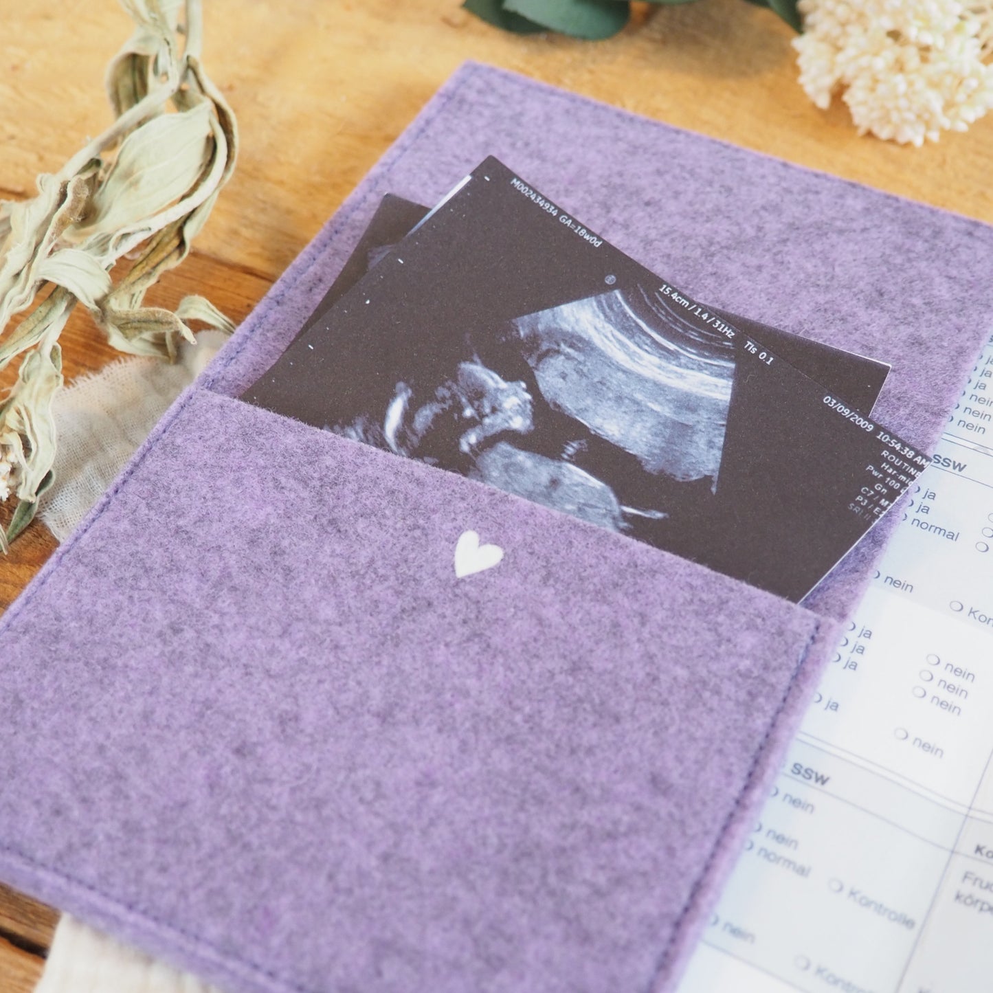 Mutterpasshülle aus Filz | hallo Baby | Mutterpassumschlag | Geschenk für werdende Mütter